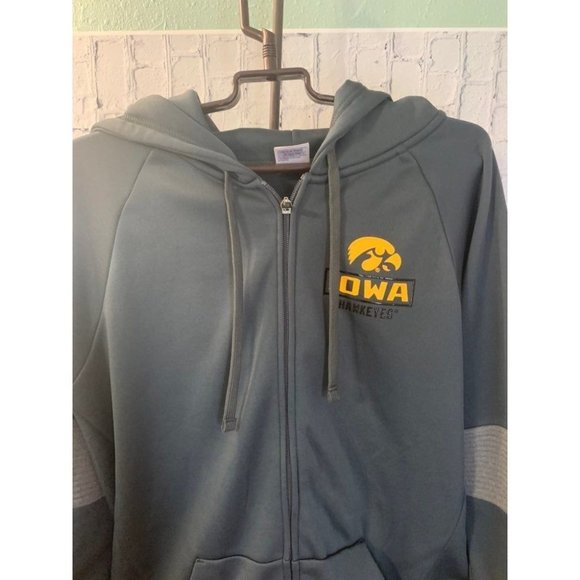 University Iowa Hawkeye Full Zip Jacket HOOD LINED Football Sports Team - Picture 3 of 7